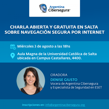 ¡En agosto, Argentina Cibersegura llega a Salta!
